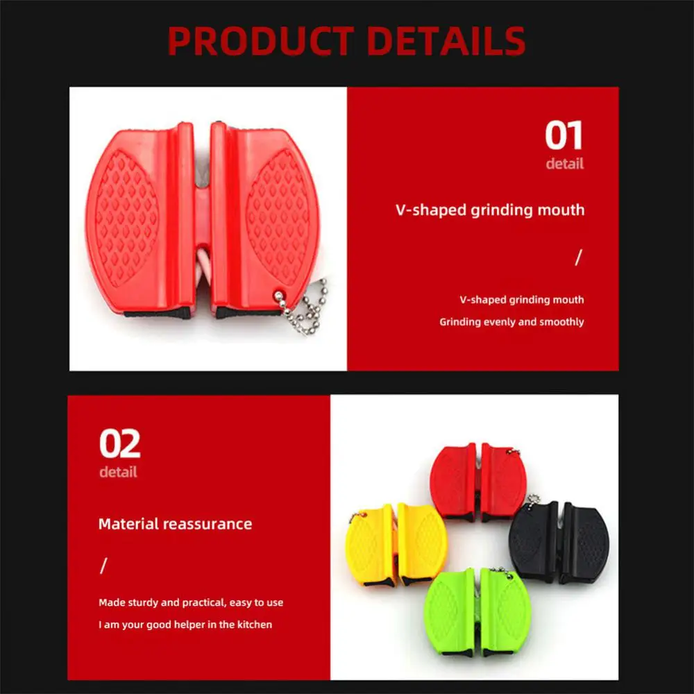 BESSKY Manual Knife Sharpener – Orange Kitchen & Outdoor Tool For Knives & Scissors
