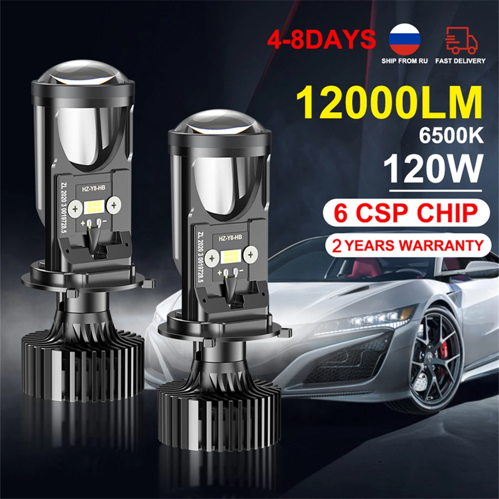 H4 LED Headlight Canbus Car Lamp Mini Projector Lens Automobles Bulb 6500K 70W 14000LM Conversion Kit Hi/Lo Beam 12V/24V RHD LHD