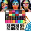 42 Colors Water Soluble Face Body Painting Set UV Neon Glitter Face Paint Art Halloween and Christmas Party Body Paint Makeup 1