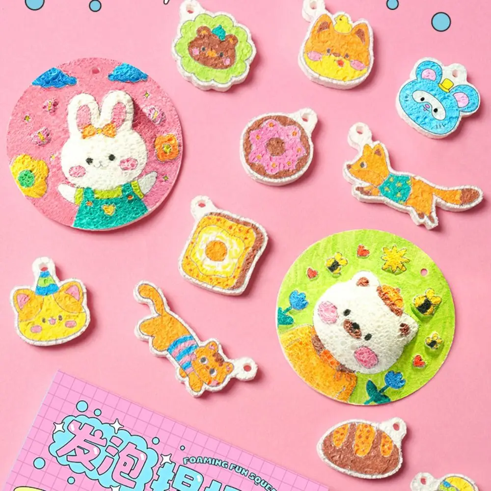 With Easel DIY Puffy Paint Kit Puffy Effect Colorful Pens Drawing Pens Kit Sponge Texture Creative Design 3D Drawing Canvas