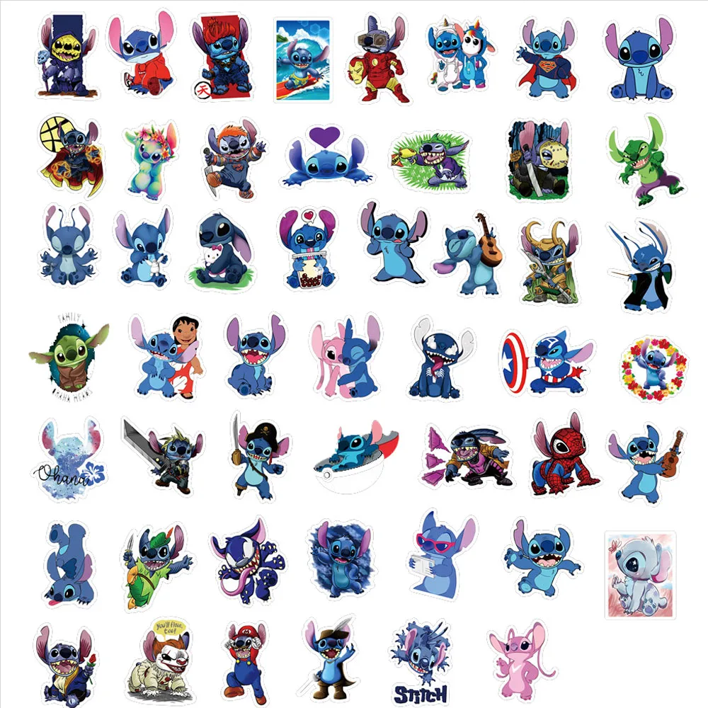 50PCS Disney New Cartoon Lilo & Stitch Stickers Cute DIY Diary