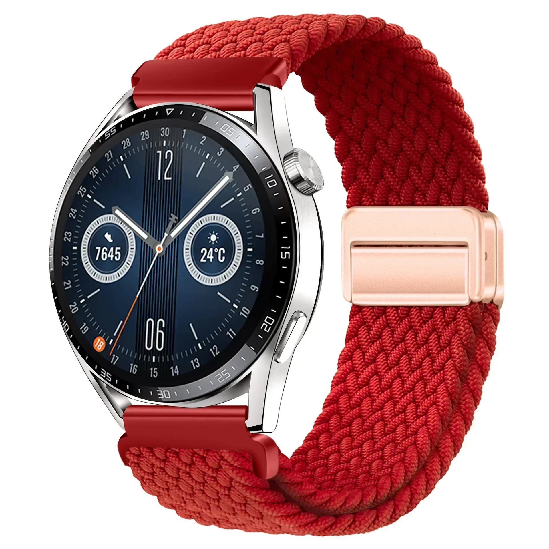 Magnetic Braided Solo Loop Wrist Bracelet, 22mm/20mm