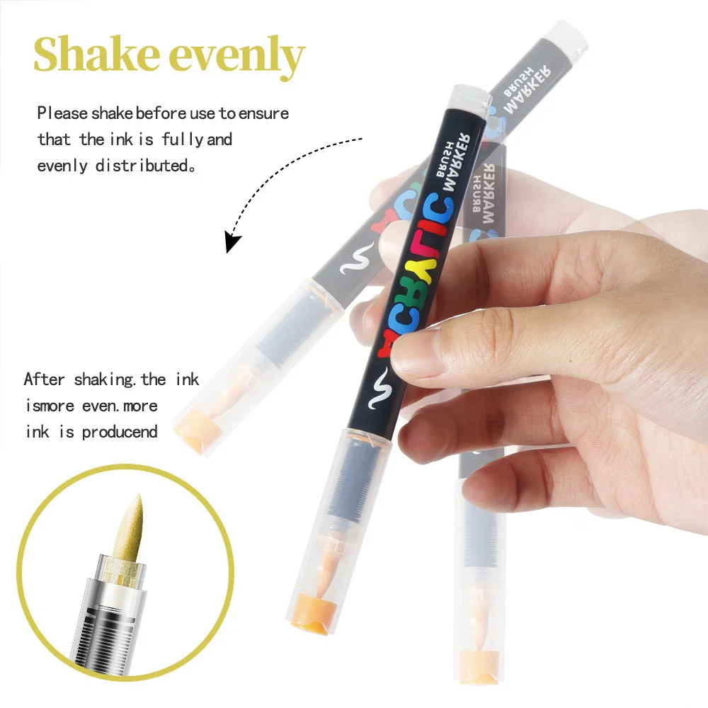Acrylic Paint Pen Set - 12-168 Colors Brush Tip Markers for Rock Wood Canvas and Stone DIY Crafts  Christmas Gifts