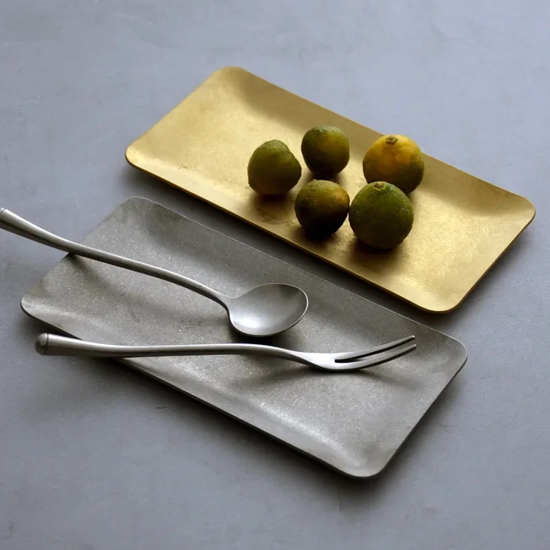 Jewelry Storage Tray Stainless Steel Towel Plate Salad Cosmetics Decorative Gold Dessert Fruit Dinner Dish