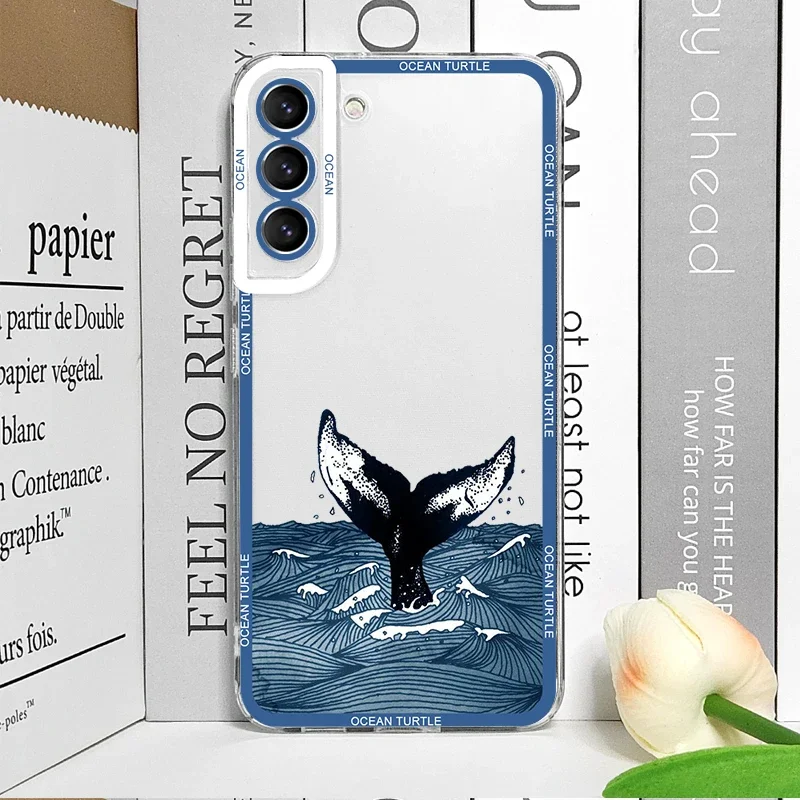 Cool Ocean Turtle Sea Blue Design Clear Phone Case Cover