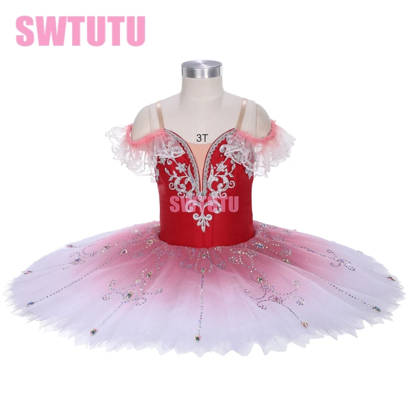 

Burgundy Ballet Tutu Children Professional Tutu Platter Competitioon Costumes BT4011