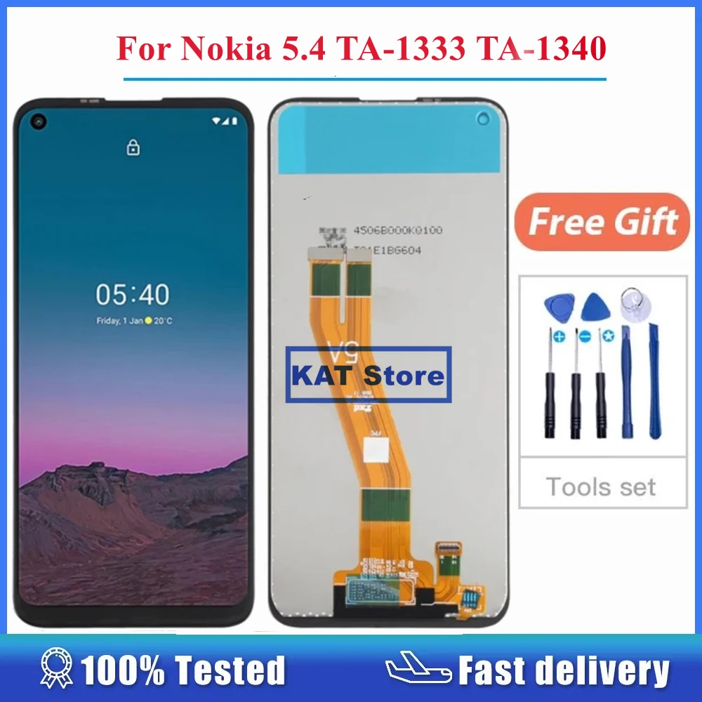 

For Nokia 5.4 TA-1333 TA-1340 TA-1337 TA-1328 TA-1325 LCD Display With Touch Screen Digitizer Full Assembly With Repair Tools