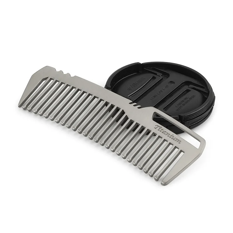 Compact Titanium Alloy Hair Comb - Ultra-Light & Portable for Outdoor and Barber Use