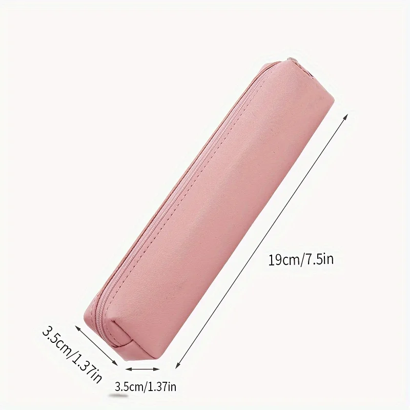 1pc Mini Makeup Pencil Case Bag, Premium Faux Leather Pencil Case: The Perfect Combination of Fashion and Function