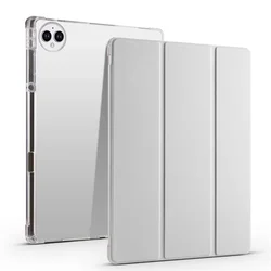 Premium PU Leather Soft Back Stand Cover for Tablets - Elegant Protective Case and Stand for 12.2 - Inch Devices (Gray)