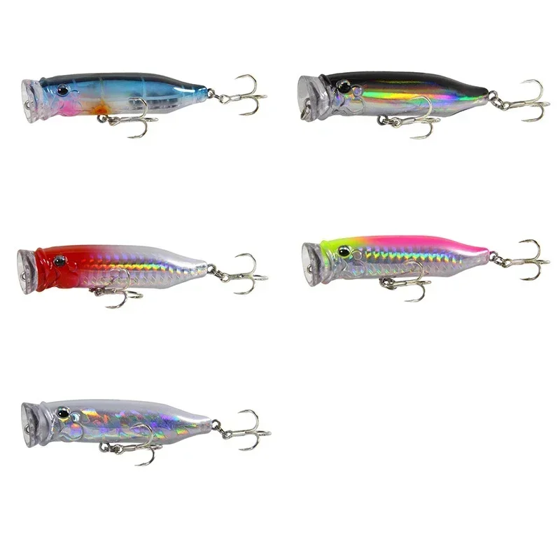 

ZWICKE 1PCS 7cm 9.4g Fishing Lures Popper Bait Topwater Plastic Artificial Hard Bait Crankbait Wobblers Perch Fishing Tackle