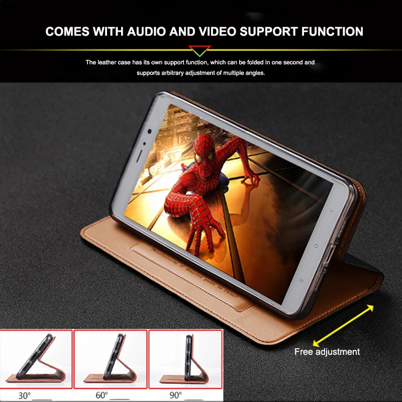 Luxury Genuine Leather Case for XiaoMi Redmi 5 6 7 8 9 5A 6A 7A 8A 9i 9C 9A 9T 9AT Phone Flip Cover With Card Slots