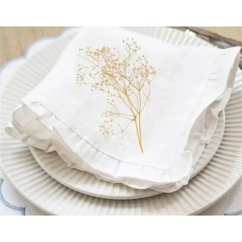 Effen gestreept linnen katoen gemengd diner doek servetten placemats