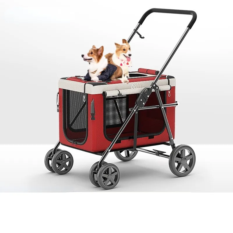 

Portable Pet Cart Stroller Dog Cat Trolley Outdoor Foldable Car Bike Packet Separated Pet Stroller Dog Cat Carrier
