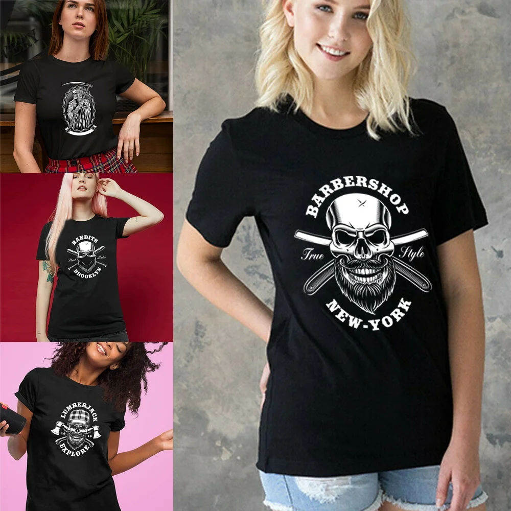 

2023 T-shirt Summer Fashion Horror Skeleton T Shirt Harajuku Women Casual Sports O-neck Tops Casual Short Sleeve Female Clothing