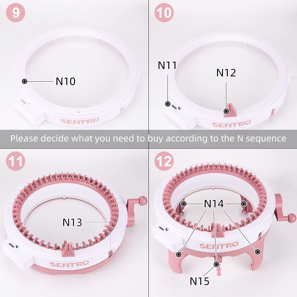 Knitting Machine Row Counter / Tension Forks / Yarn Guide / Crank / Pins Adapter-Replacement Part for Sentro 40, Sentro & QJH 48