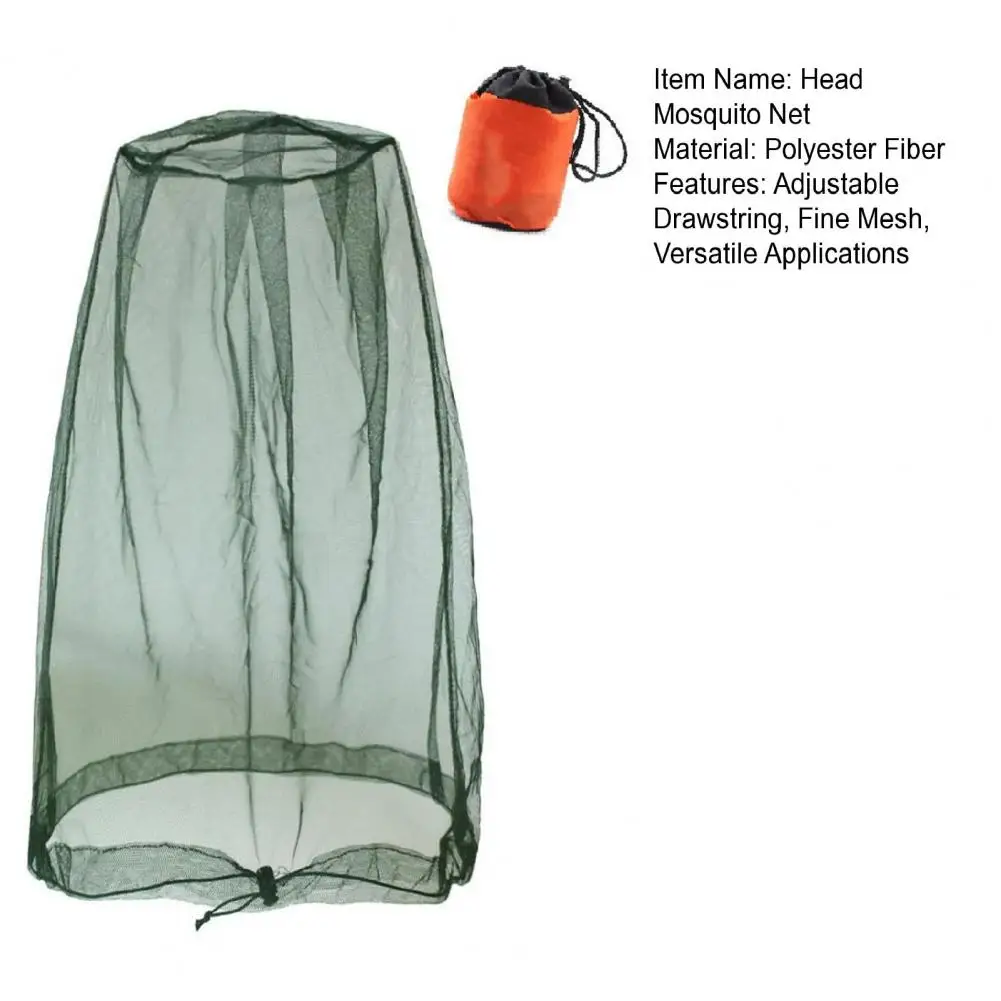 44*50cm Mosquito Head Net Fine Mesh Face Netting With Drawstring For Hats Face Shield For Protection From Midges Insects Gnats