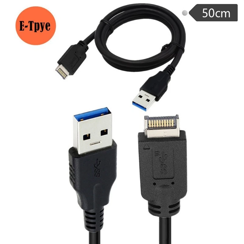 

USB 3.1 Type-E Front Panel Male To USB 3.0 AM Motherboard Connection 50CM Cable