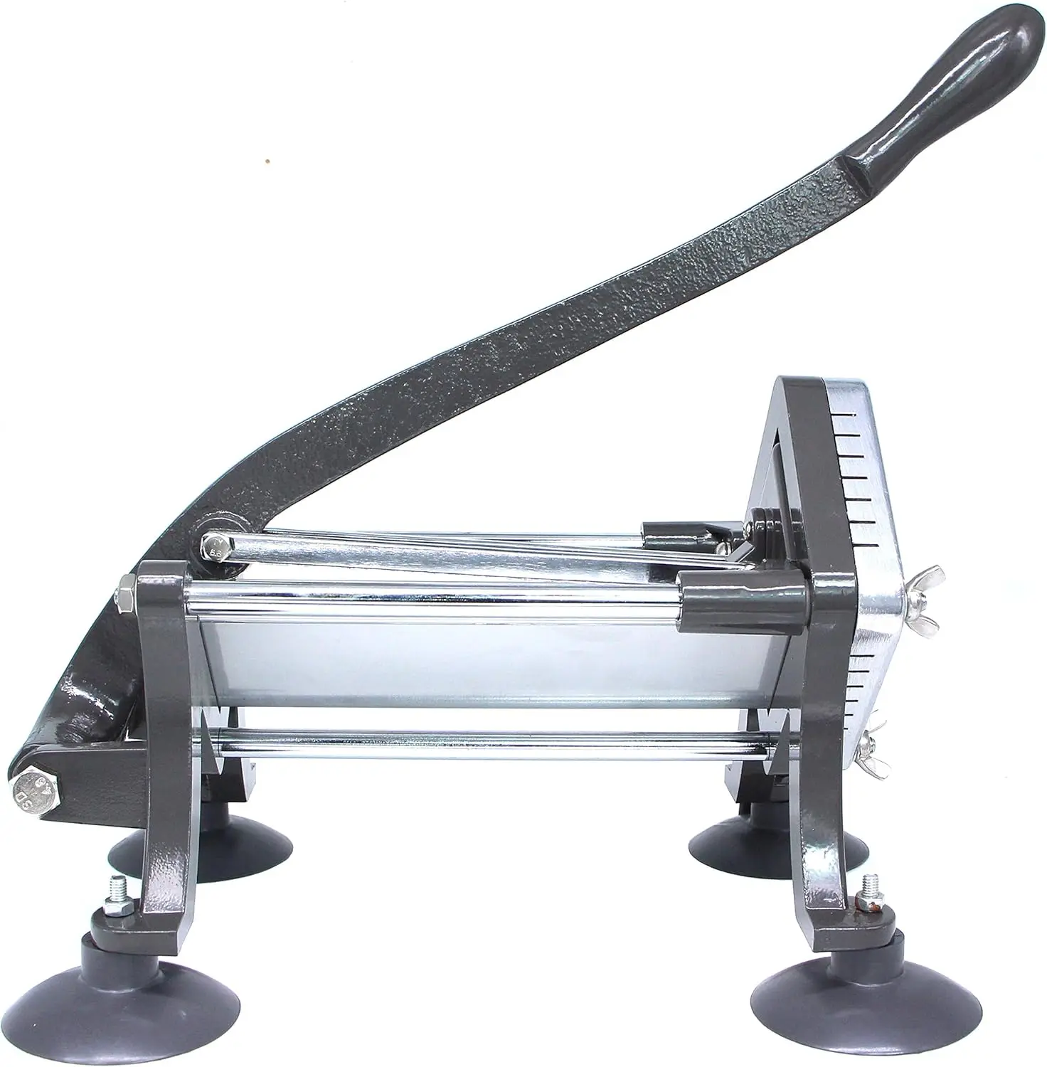 Fry Cutter Commercial Potato Slicer with Suction Feet Complete Set, Includes 1/4", 3/8",1/2", Gray 5