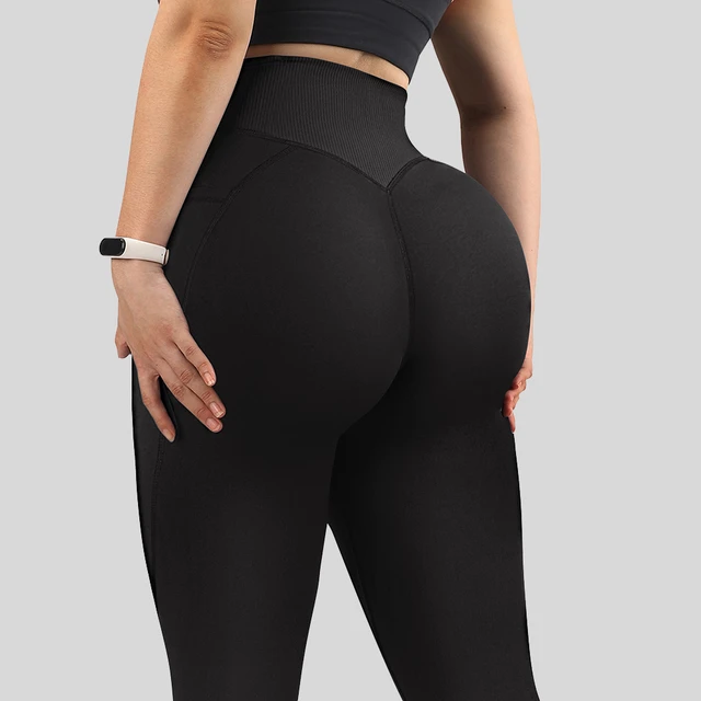 Women Leggings for Fitness V Cross Waist Yoga Pants Seamless Sport Tights  Scrunch Butt Legging Gym Workout Pocket Leggings Women - AliExpress