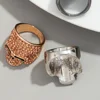 Gothic Skull Finger Rings for Men Women Rock Hiphop Crystal Black/Silver Color Ghost Head Biker Ring Punk Fashion Jewelry Gifts 5
