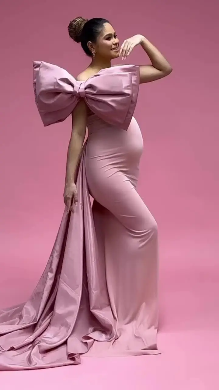 Vestido De Maternidad AYMENII - Gasas Con Cinturón Para Fotos