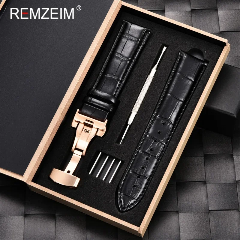 Luxury Calf Genuine Leather Watch Strap with Gift Box