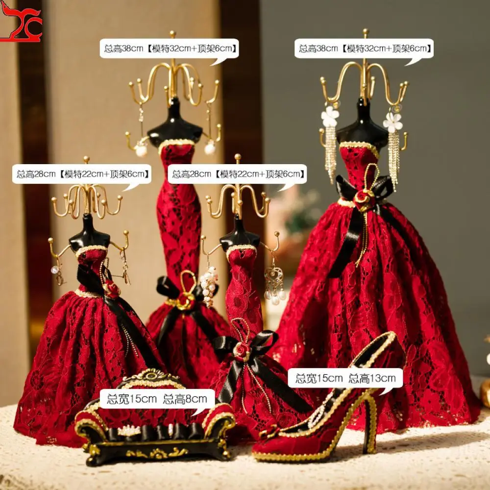 ZJchao Espositore per Gioielli, Abito da Principessa Elegante Espositore per Gioielli Abito per Manichino Collana Porta Gioielli per Anelli Bracciale Orecchini
