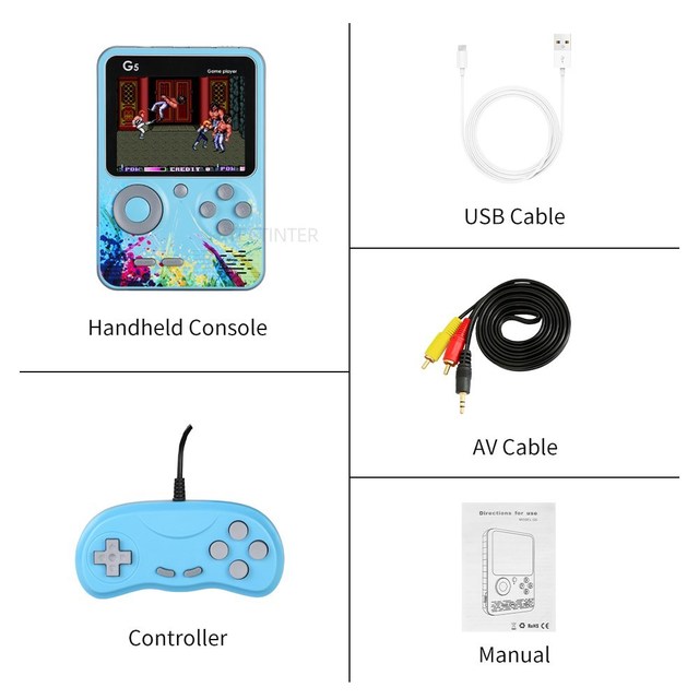 Game Console Handheld Game Consoles Built-in 500 Retro Classic Games AV Out Video Game Player Support 2 Player Gamepad