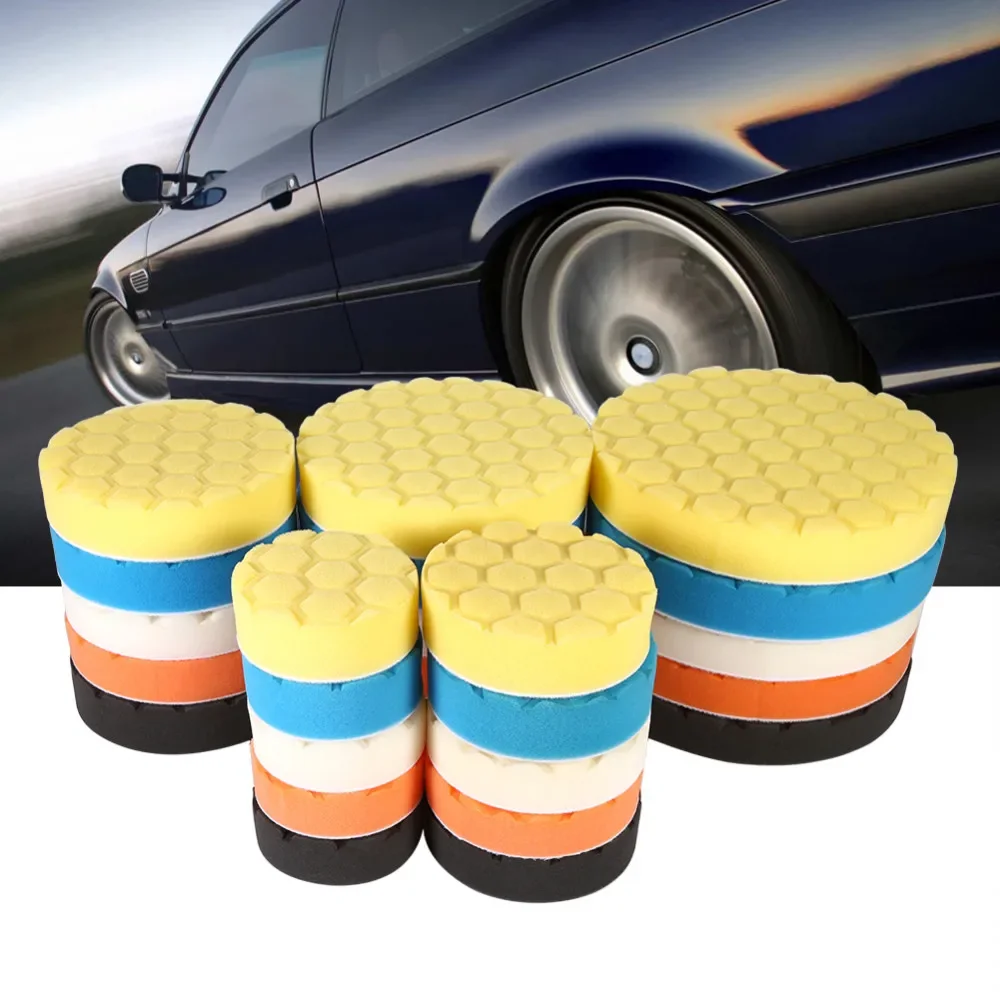 Compounding Polishing Pads 5 Pcs 3/4/5/6/7 Inch Cutting Sponge Pads Kit for Car Polisher Compounding And Waxing