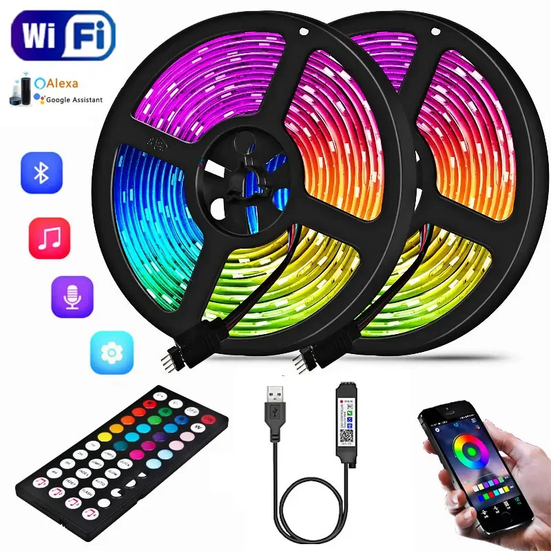 

USB-лента Светодиодная гибкая с поддержкой Bluetooth и Wi-Fi, 5 В