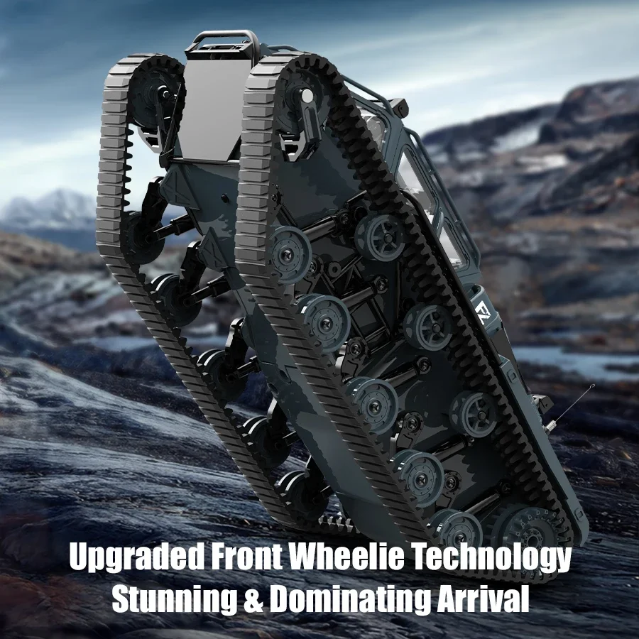 RC Tracked Tank Off-Road 2.4G High Speed Buggy Remote Control Car with Light Climbing Car Armored Vehicle Gifts for Boys Xmas