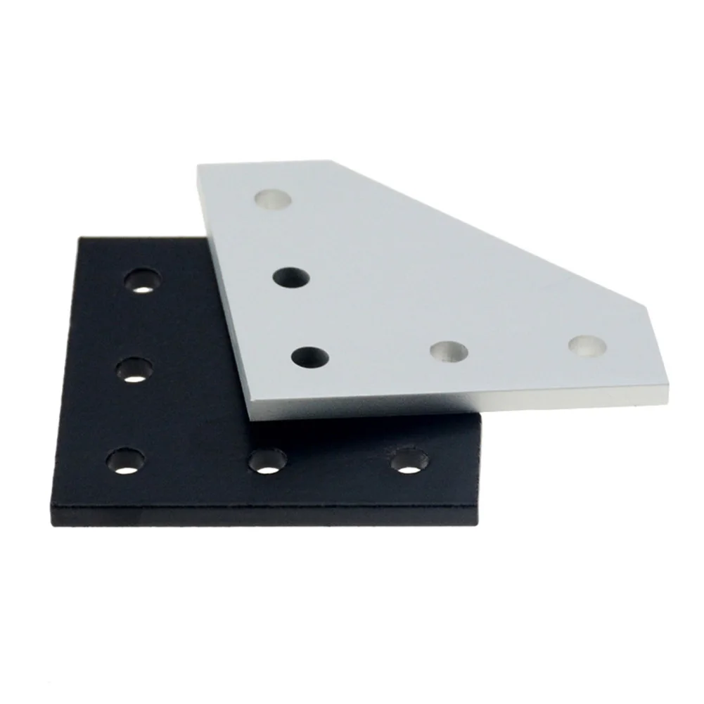 1pc 5 Hole Joint Board Plate Corner Angle Bracket Connection Joint Strip 90 Degree For Aluminum Profile Black/Silver