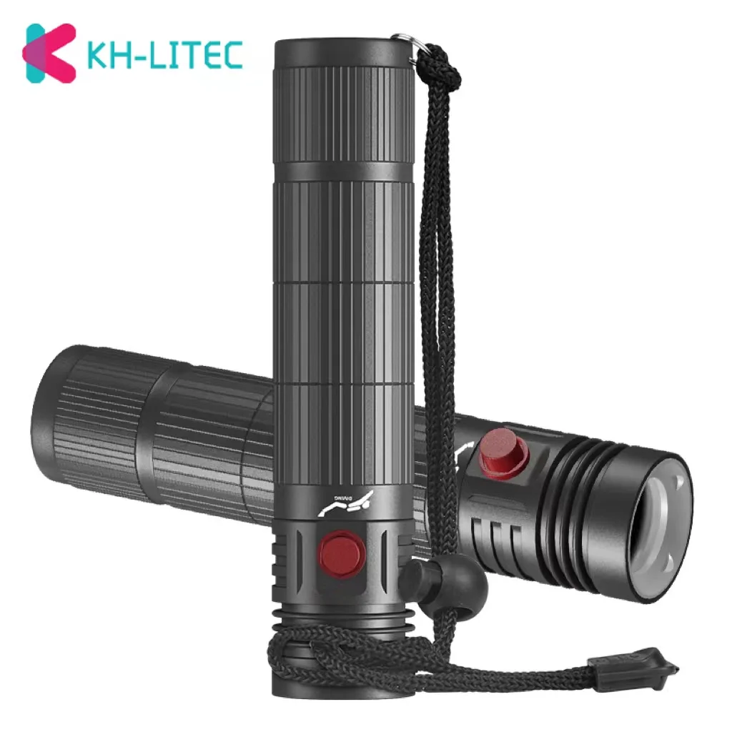 

Super bright Diving Flashlight IP68 highest waterproof rating Professional diving light Powered by 18650 battery With hand rope