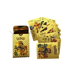 Cartes en métal brillantes Pokemon VMAX GX PIKACHU, 55 pièces, dessin animé, jeu de combat 