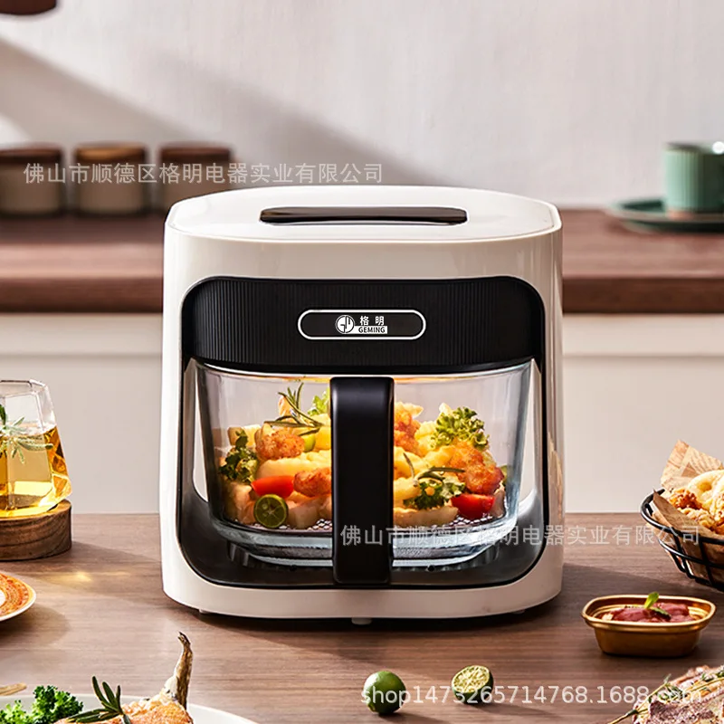 Glass Inner Tank Steam Air Fryer Multi-Function Home Use Oven Integrated Electric Deep Fat Fryer GEMING 8L Capacity
