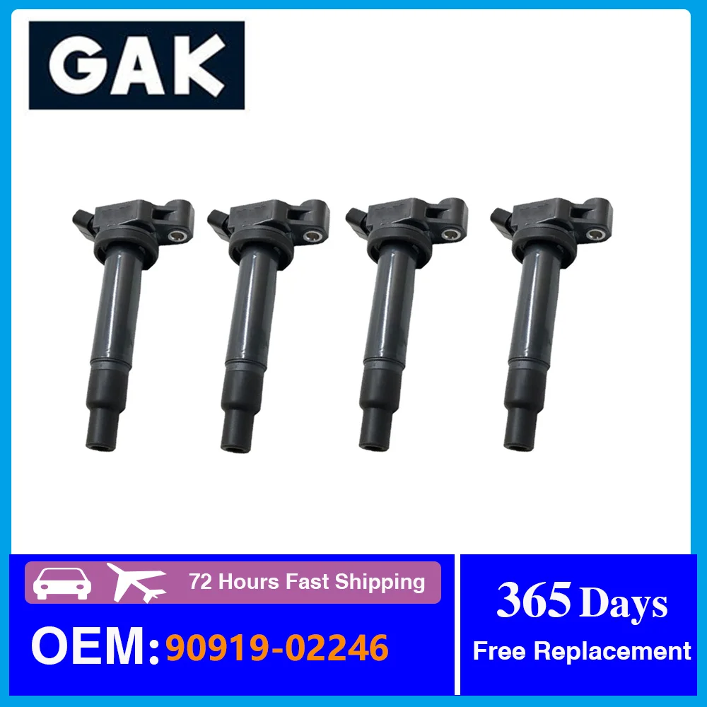 

4PCS 90919-02246 Car Ignition Coil For Toyota Camry Harrier Highlander Solara Lexus ES330 RX330 RX400h 9091902246 90080-19025