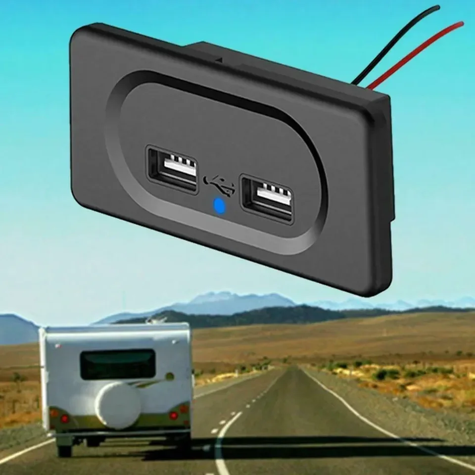 Harley Power Outlet Dual USB RV Power Outlet – 12-24V Waterproof Socket ...