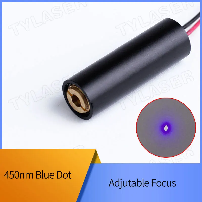 

D10X30mm Adjustable Focus 450nm 5mW 10mW 20mW 30mW 50mW 80mW Blue Dot Laser Diode Module Industrial Grade ACC Driver TYLASERS