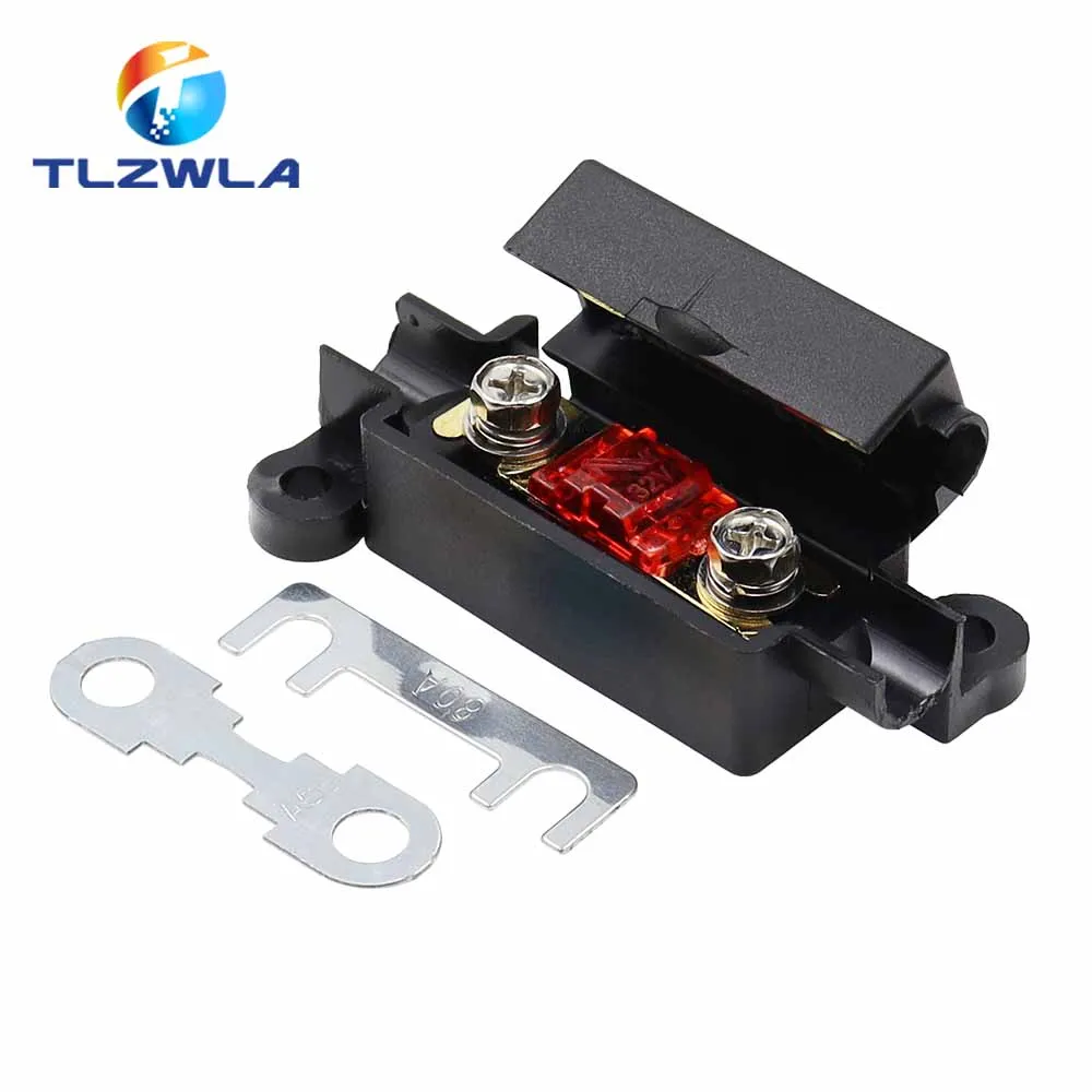 Auto fuse Flat Plate Type 32V Fork Type Bolt Battery Fuse Car Modification Stand 30A-100A Fuse Box 1Set car fuses
