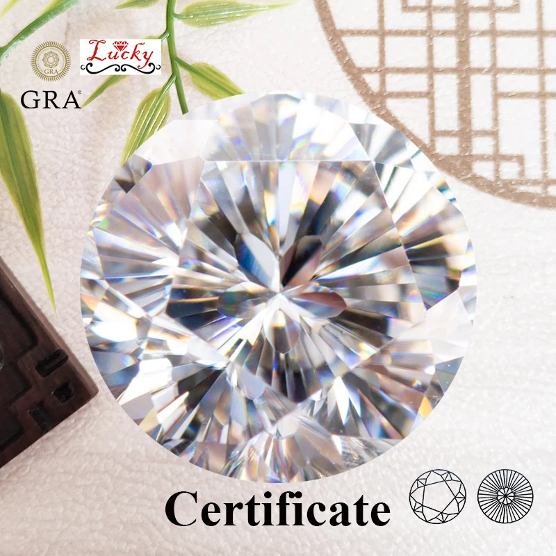 

Moissanite Round Shape VVS1 D Color Sakura Cutting Bead for Charms DIY Jewelry Making Pendant Ring Material with GRA Certificate