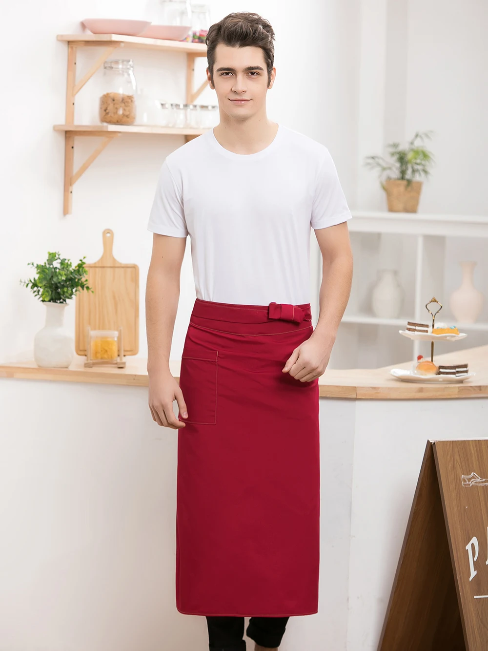 Kitchen Cooking Apron working meal half length Waist Apron catering chef hotel attendant uniform