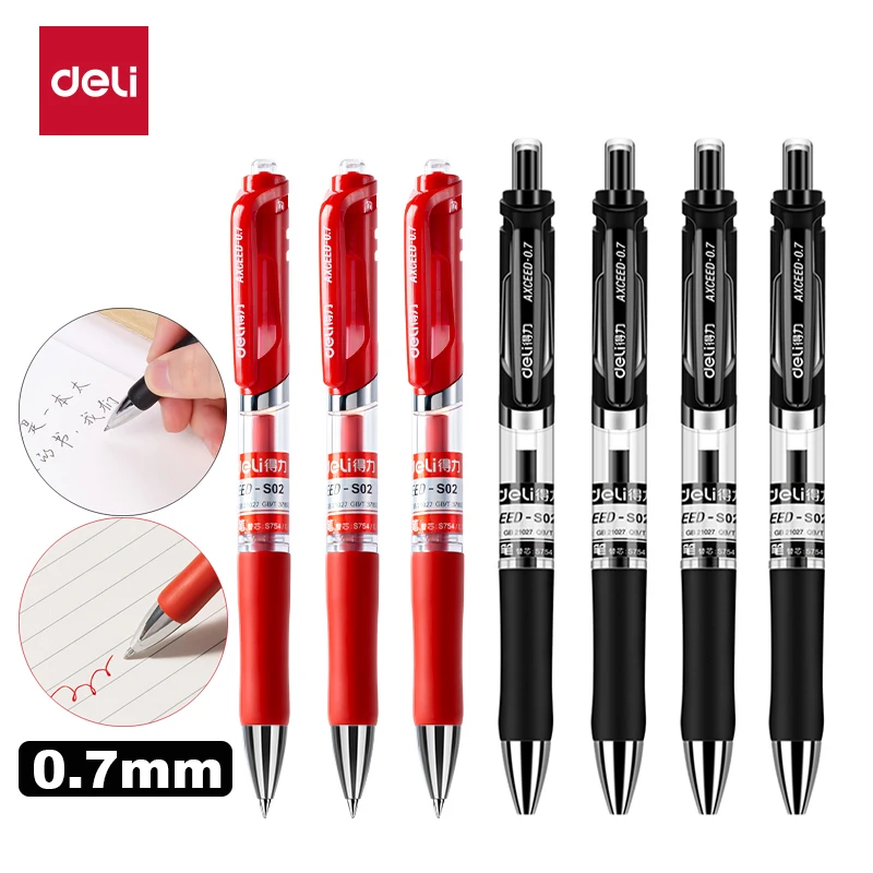 Deli 0,7mm Gel Pen Set versenkbare Presse Kugel Signatur Kugelschreiber schwarz für Schul büro schreiben Promotion Pen Station