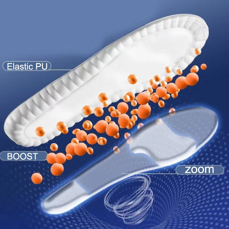 Orthopedic Insoles Shoe Insoles ZOOM Boost Sport Insoles 4D Latex Insoles Super Soft High Elasticity Shoe Pads Anti-pain Deodorant Cushion Arch Support Running