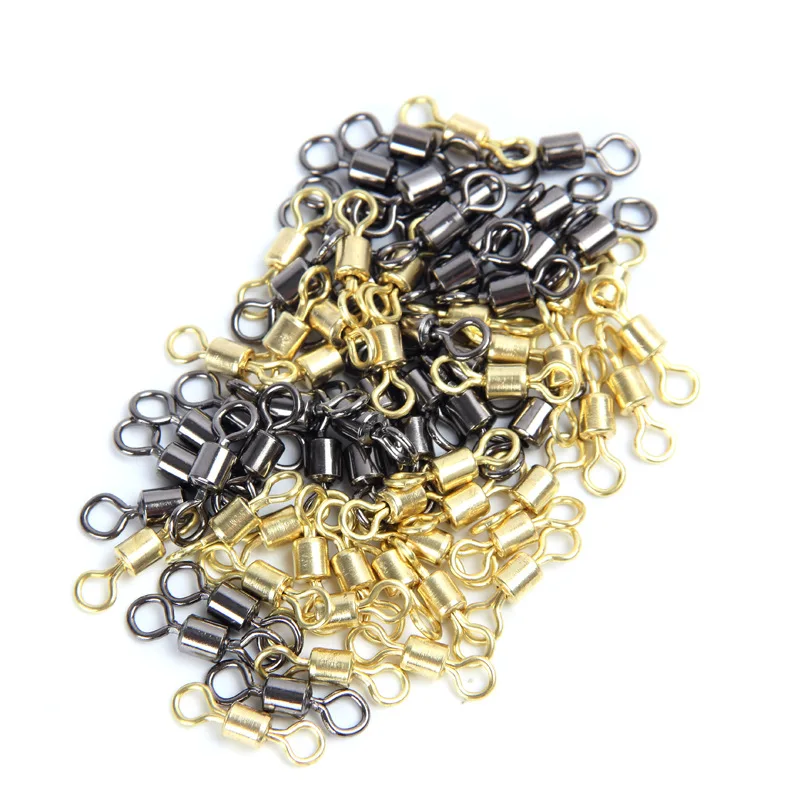 Fishing Swivels 100PCS/Lot Ball Bearing Swivel with Safety Snap Solid Rings Rolling Swivel for Carp Fishing Accessories
