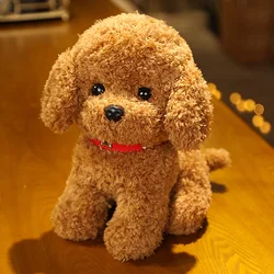 22cm Realistic Plush Poodle Dog Toy - Handmade Simulation Stuffed Animal - 22cm (Dark brown)