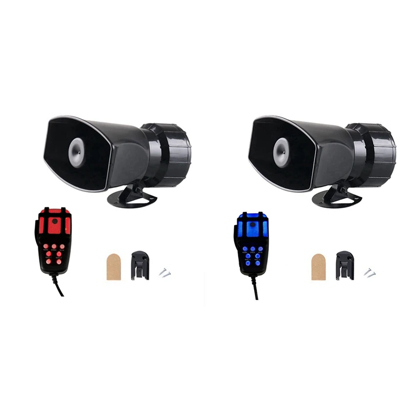 Mic Pa System Amplificatore Di Emergenza Hooter Sirena Della Polizia Corno D'Aria Tono Clacson Per Auto Altoparlanti Di Allarme Di Avvertimento Per Au