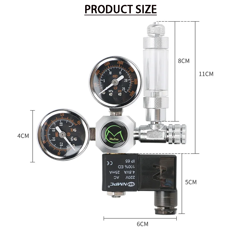 DIY Aquarium CO2 Regulator Magnetic Solenoid Kit Check Valve Fish Tank Accessories CO2 Control System Reactor Generator Set 5