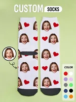 Chaussettes personnalisées avec photo personnalisée, chaussettes amusantes personnalisables avec votre photo, deux tailles disponibles, cadeau unique pour couple 1