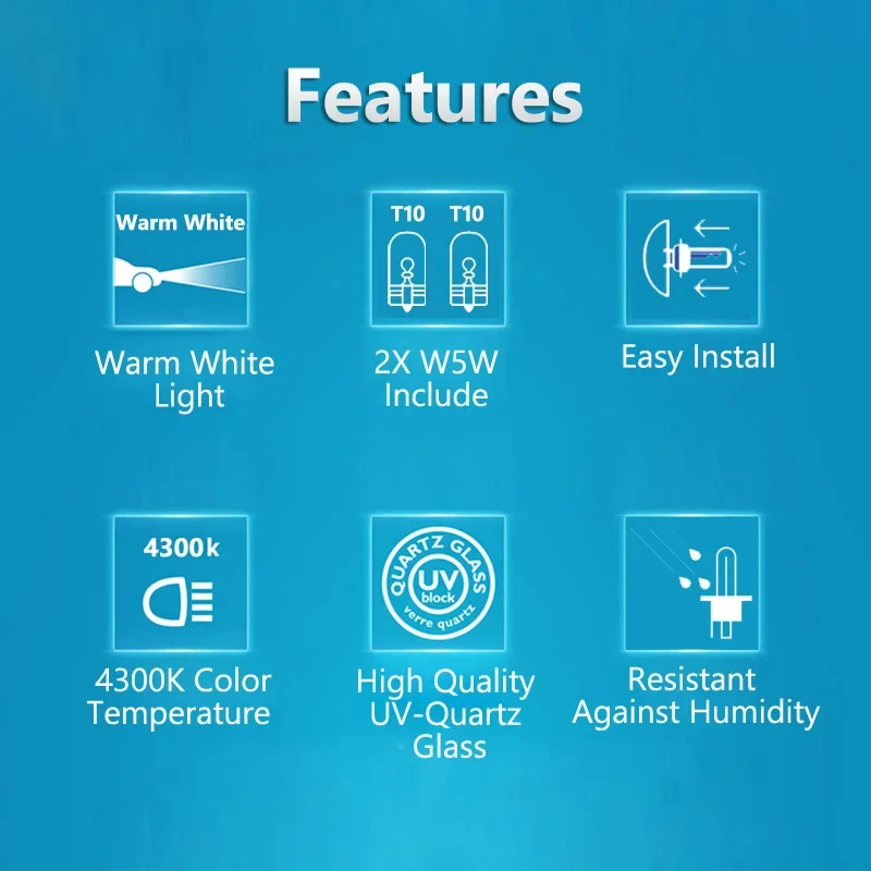 2X 필립스 H1 H4 H7 H11 HB3 HB4 9005 9006 12V 크리스탈 비전 4300K ??밝은 백색광 할로겐 헤드라이트 자동차 전구 2X T10